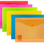 Sobre plastico horizontal studmark tamano a4 (carta) con broche bliss. colores variados