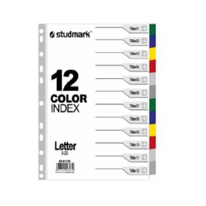 Letter Colorful Index / Indice Colorido de 12 Unidades