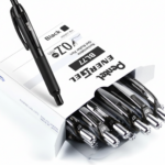 Boligrafo energel bl77 negro 0.7 pentel. punta de metal 0.7mm.