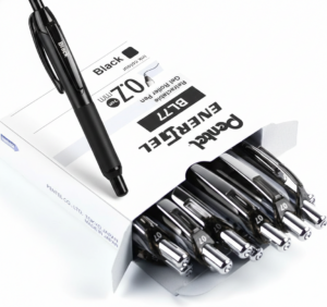 Boligrafo energel bl77 negro 0.7 pentel. punta de metal 0.7mm.