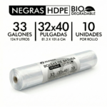 Rollo De Bolsas De Basura Semitransparente 32 X 40. 10 Unds.