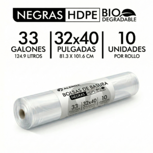 Rollo De Bolsas De Basura Semitransparente 32 X 40. 10 Unds.
