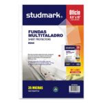 Fundas Multitaladro. 35 Micras. 100 Piezas Tamano Carta 8.5 X 11 Studmark St-00020