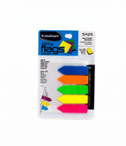 Banderitas / Flechas Neon Para Resaltar Studmark 12 Mm X 45 Mm. 5 Colores. 125 Pzas.