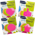 Notas Adhesivas Figuras Multicolores Neon Mano 100 H 4col (St-5456)