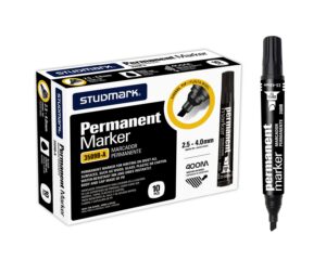 Marcador Permanente Negro Studmark ST-3509-AB Punta Bisel 4.0mm No Toxico