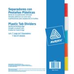 Separadores Avery 66566 Cartulina Amarilla 8 Pestanas Transparentes Tamano Carta