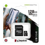 Memoria Micro SD Kingston 128GB Canvas Select Plus 100MB/s Clase 10 A1 con Adaptador