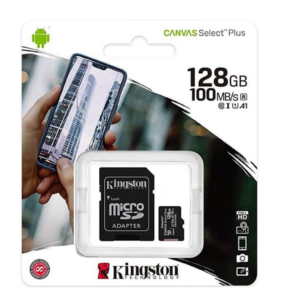 Memoria Micro SD Kingston 128GB Canvas Select Plus 100MB/s Clase 10 A1 con Adaptador