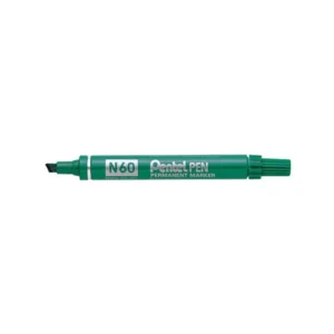 Marcador (Rotulador) Permanente Pentel N60-D Verde. Punta Biselada.
