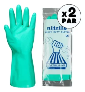 Guantes de Nitrilo Industrial SiClean Color Verde - 1 Par de Alta Resistencia Tallas S, M, L
